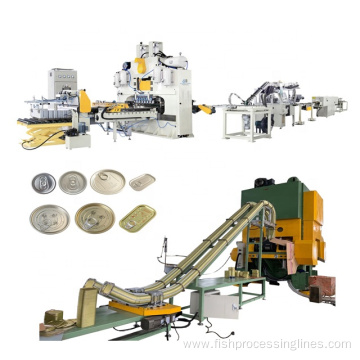 Easy open end metal can lid making machines line